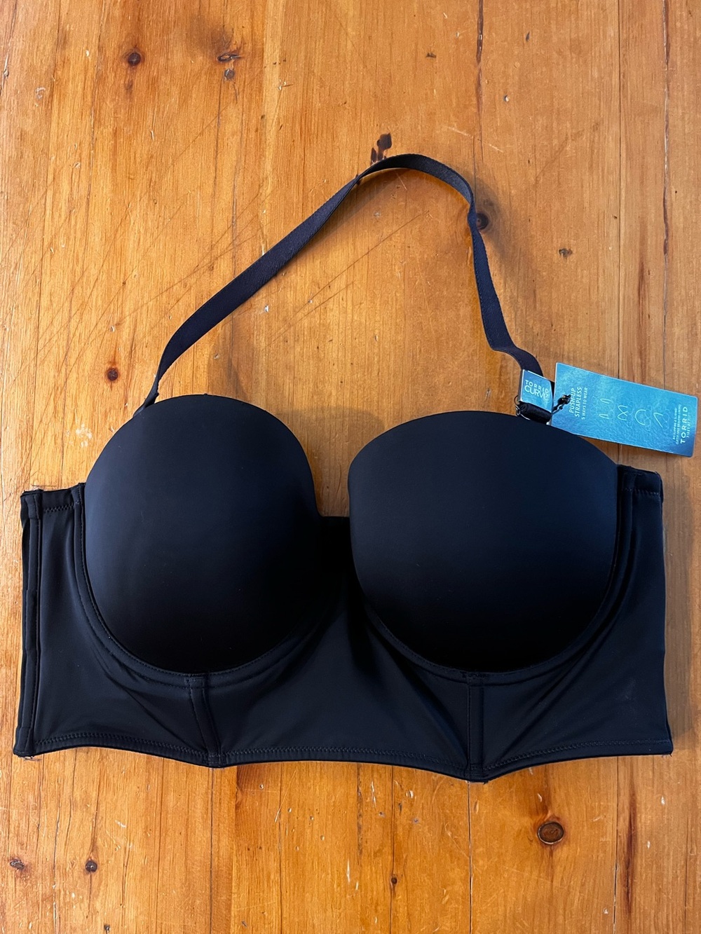 🆕 Torrid Curve Push-Up Strapless Bra Black 38DD New With Tags